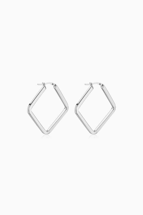Quad Midi Hoops in Sterling Silver