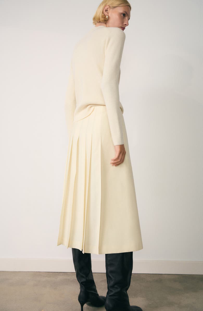 MANGO Perkins Mock Neck Quarter Zip Rib Sweater, Alternate, color, 