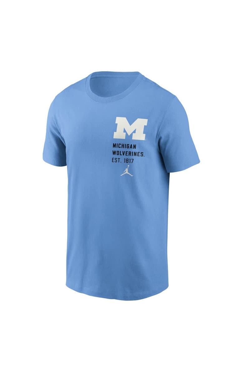 Jordan Brand Men's Jordan Brand Valor Blue Michigan Wolverines Record Shattered 2-Hit T-Shirt, Alternate, color, Light Blue