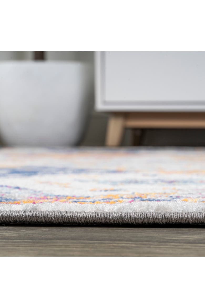 Kirman Bohemian Medallion Area Rug, Alternate, color, Light Gray/Blue/Orange