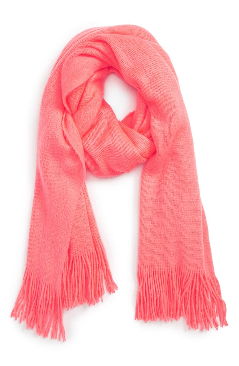 David & Young Neon Fringe Scarf, Main, color, 