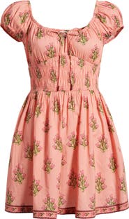 Saylor Carly Smocked Puff Sleeve Minidress
