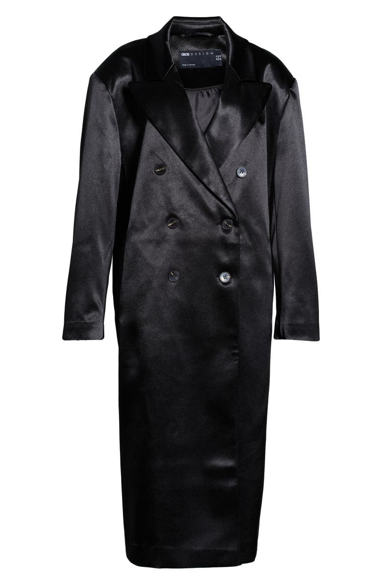 ASOS DESIGN Satin Dad Coat, Alternate, color,