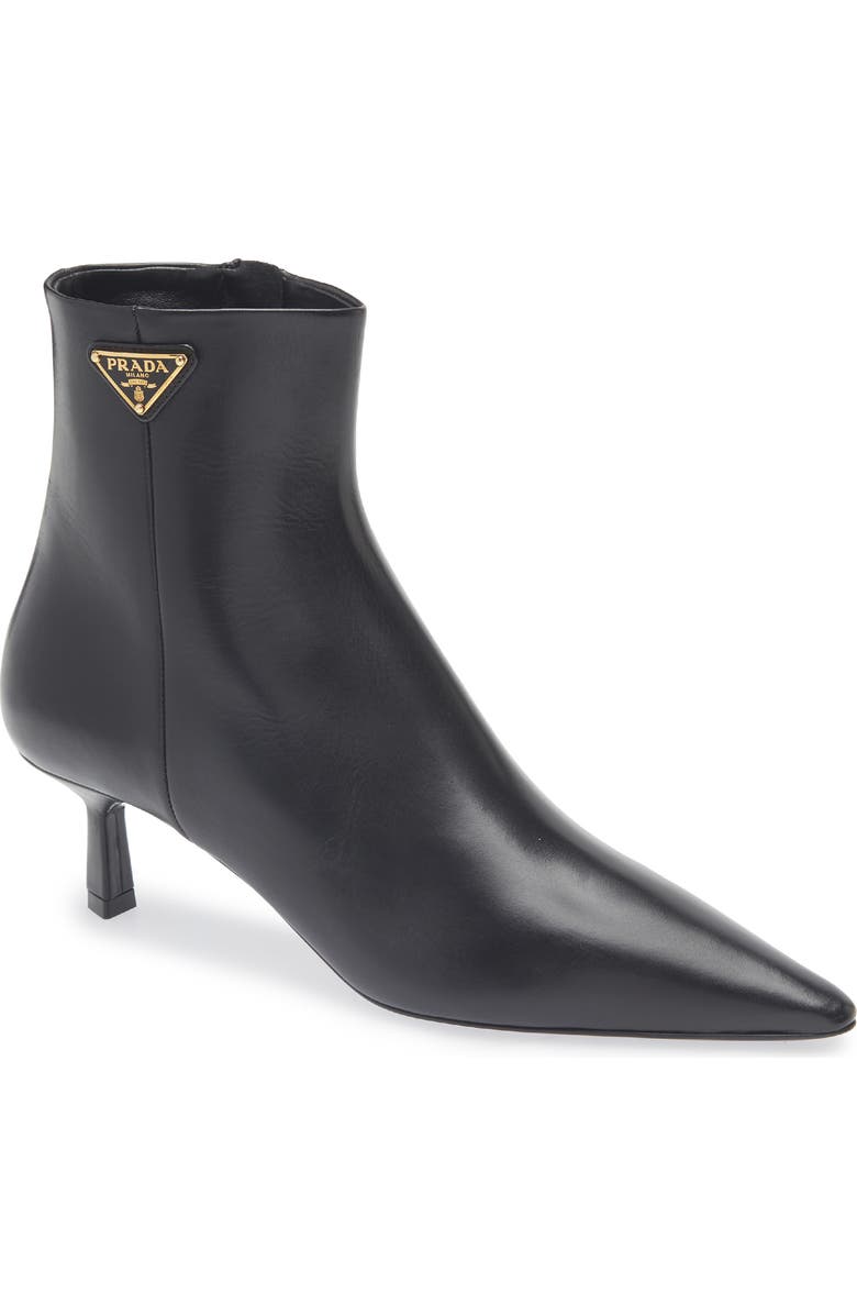 Prada Pointed Toe Kitten Heel Bootie, Main, color, Nero