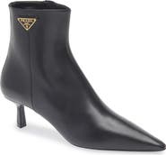 Prada Pointed Toe Kitten Heel Bootie