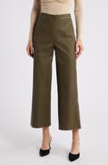 FRAME Crop Wide Leg Leather Pants