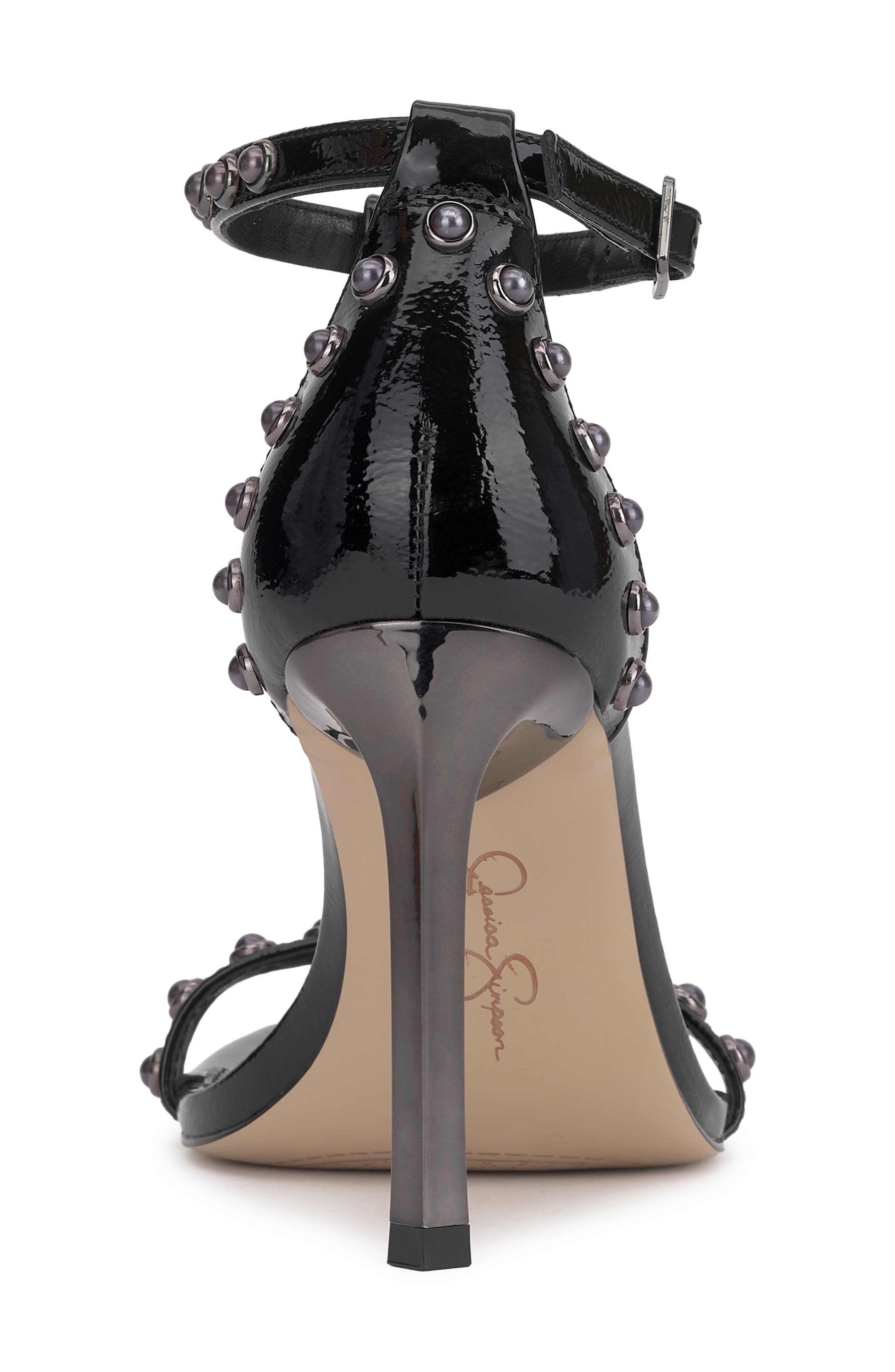 Jessica Simpson Qylla Ankle Strap Stiletto Sandal, Alternate, color, Black 01