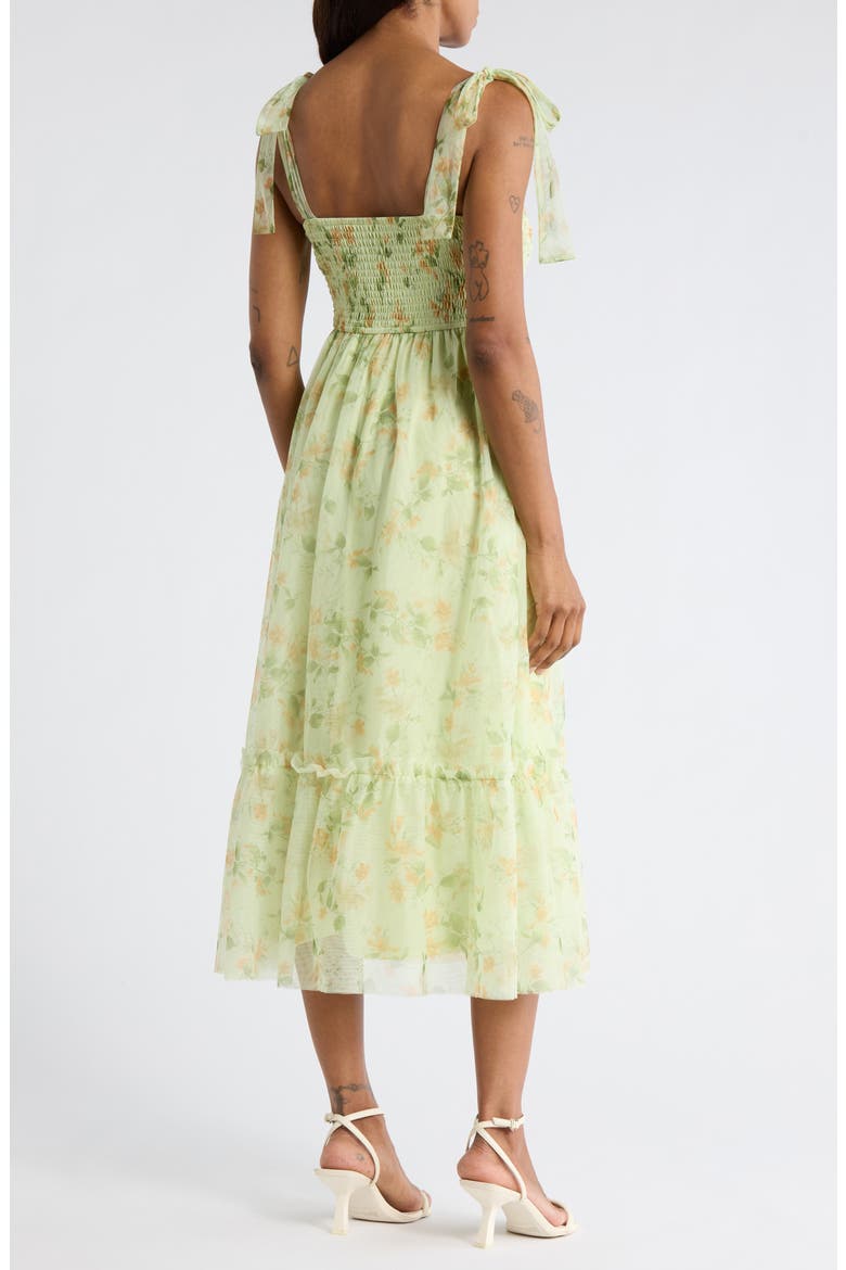 Shoulder Tie Floral Maxi Dress, Alternate, color, LIME MULTI