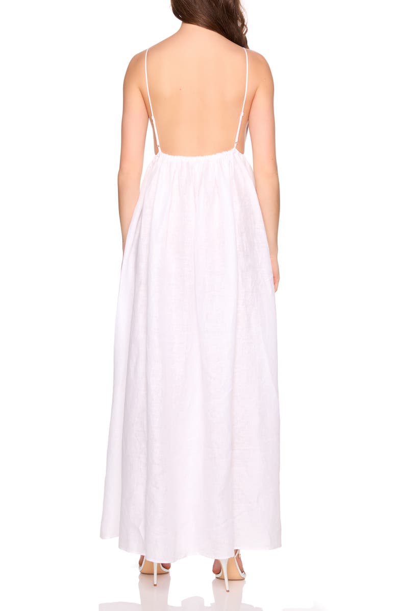 Susana Monaco Empire Waist Sleeveless Linen Maxi Dress, Alternate, color, Sugar