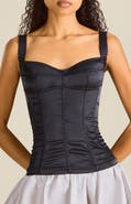 Contessa Mills Cherub Boned Satin Top with Adjustable Straps