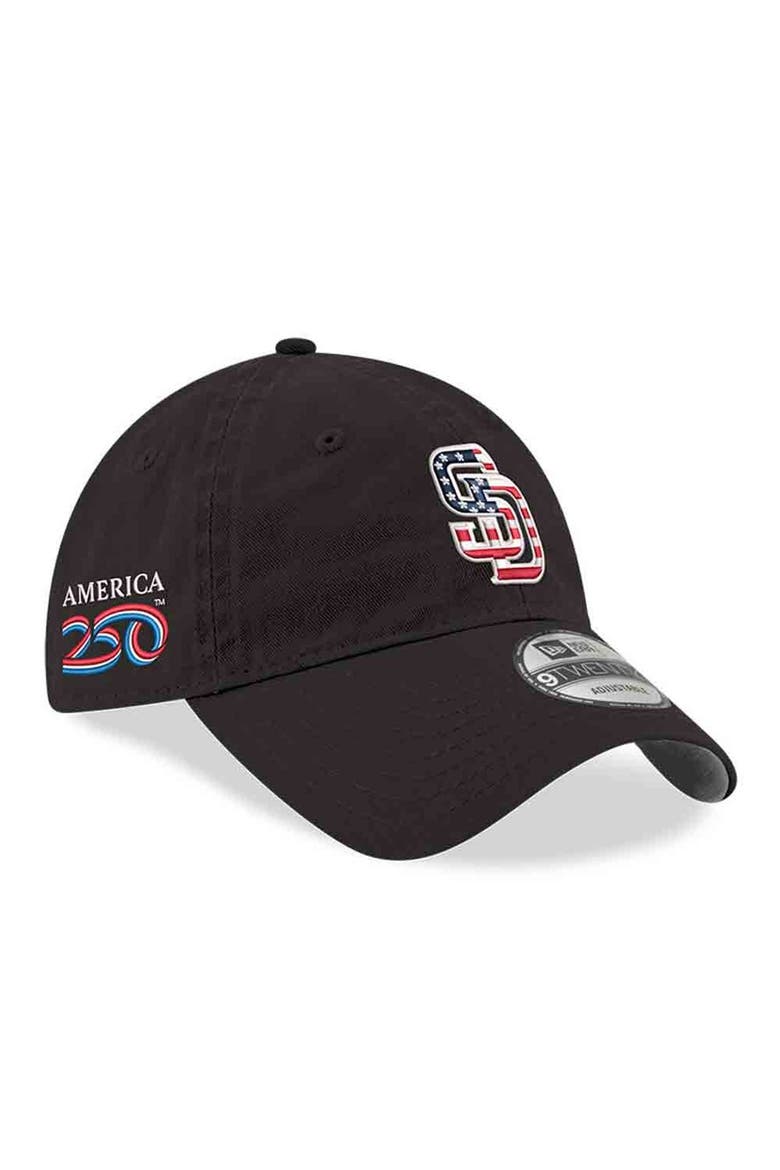Men's New Era Black San Diego Padres America 250 9TWENTY Adjustable Hat, Main, color, Black