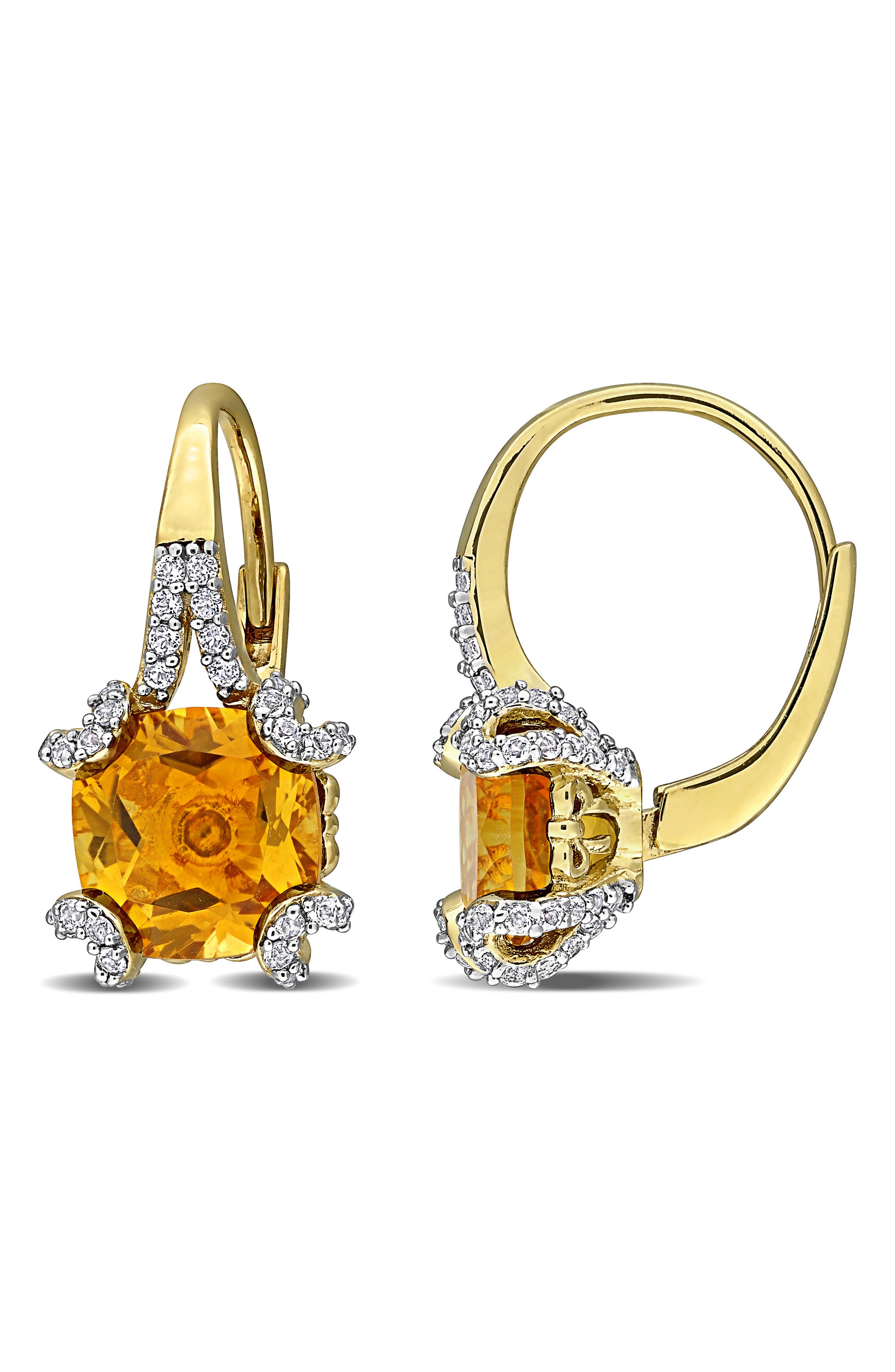 DELMAR Citrine & White Topaz Earrings