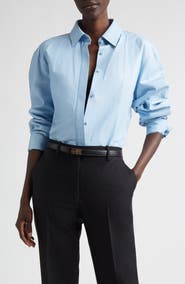 TOM FORD French Plongé Leather Button-Up Shirt