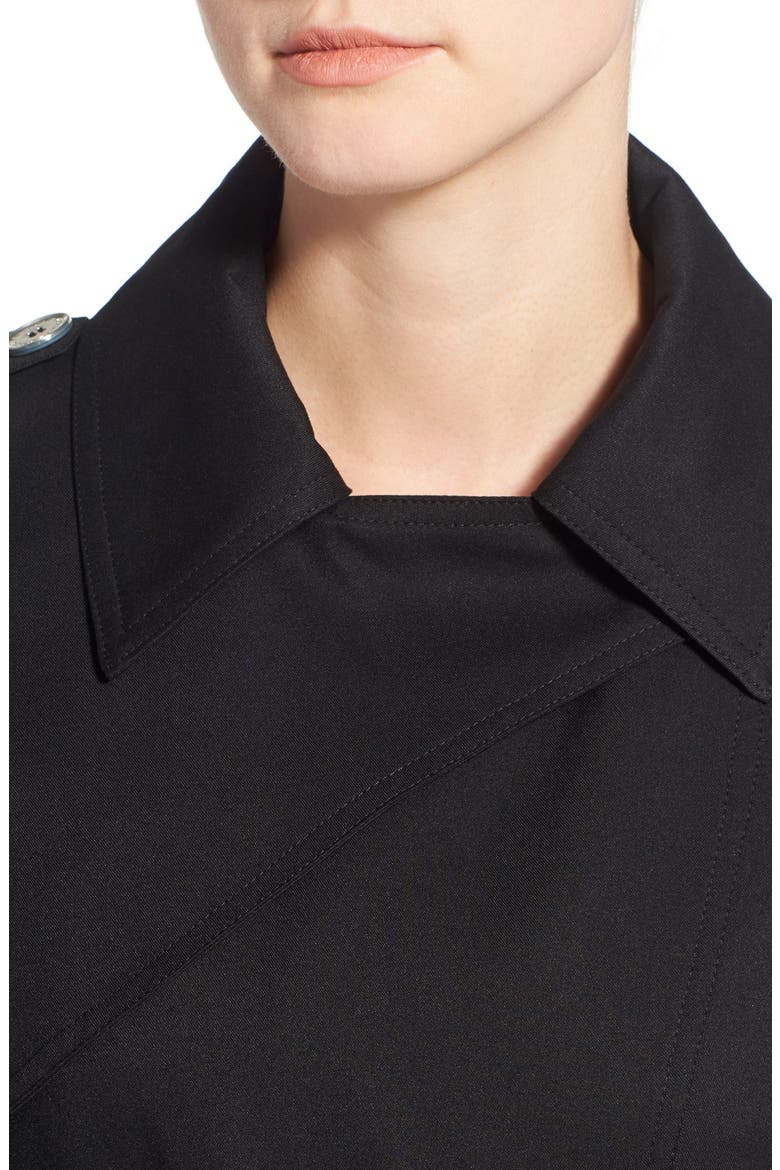 Twill Trench Coat, Alternate, color, BLACK