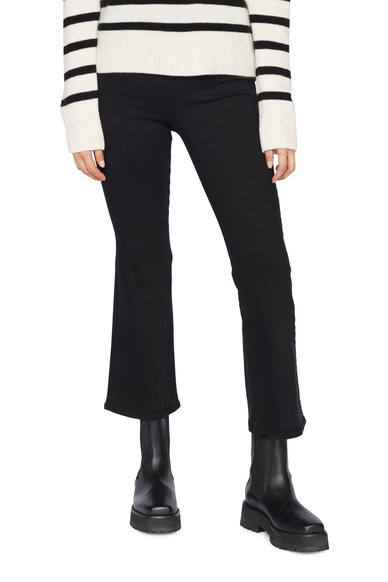 Jet Set Crop Mini Bootcut Pull-On Jeans, Main, color, SHEEN NOIR