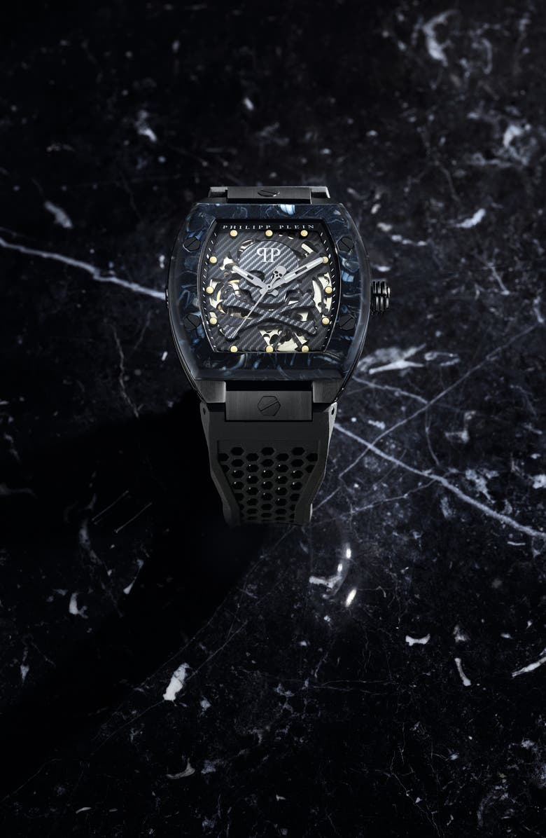 PHILIPP PLEIN The $keleton Silicone Strap Watch, 44mm, Alternate, color,