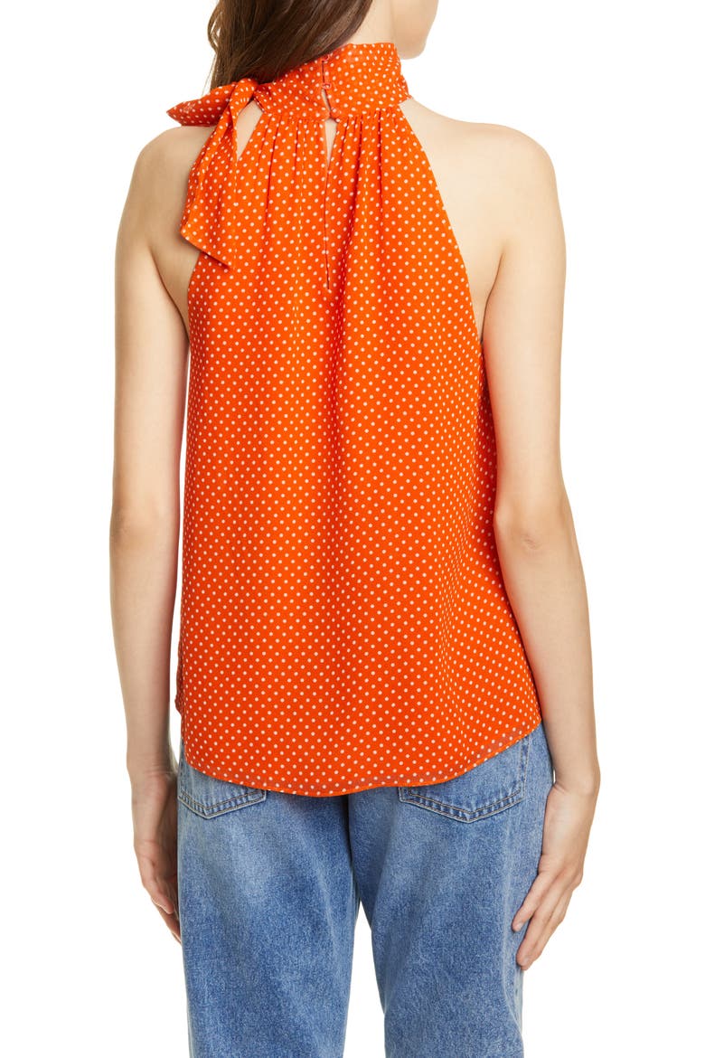 Dalman Tie Neck Silk Tank, Alternate, color, WARM TERRACOTTA