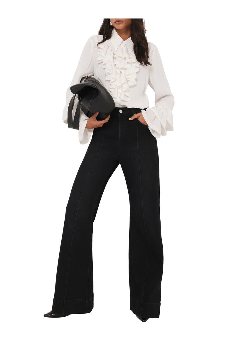 MINT VELVET Ruffle Detail Shirt, Alternate, color, Ivory