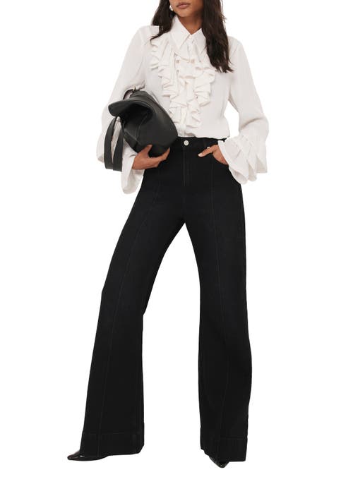 Mint Velvet Ruffle Detail Shirt In White