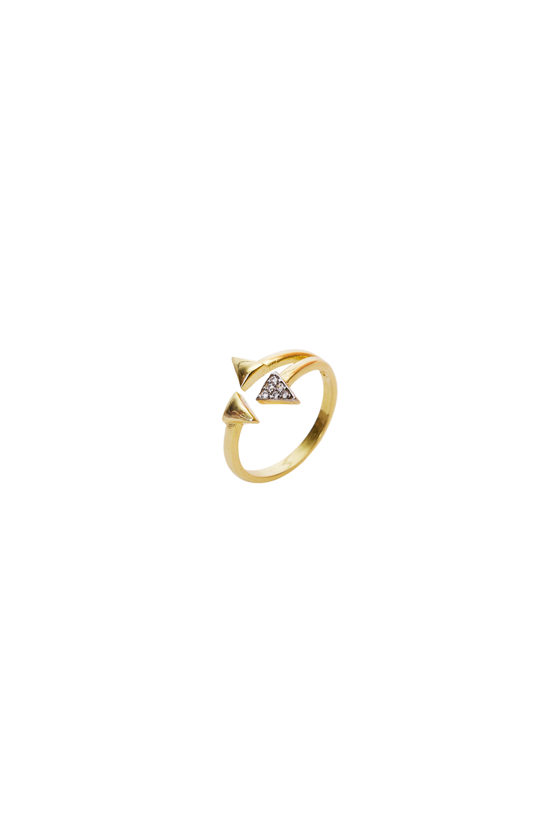 Sterling Silver Multiple Triangle Adjustable Ring, Main, color, Gold