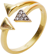 Spero London Sterling Silver Multiple Triangle Adjustable Ring