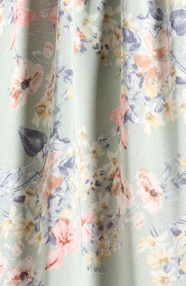 Ava & Yelly Kids' Floral Smocked Bodice Satin Maxi Dress, Alternate, color, 