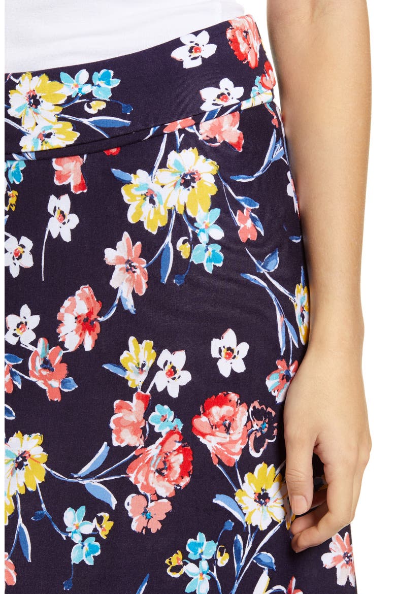 Border Print Roll Top Maxi Skirt, Alternate, color, NAVY AQUA
