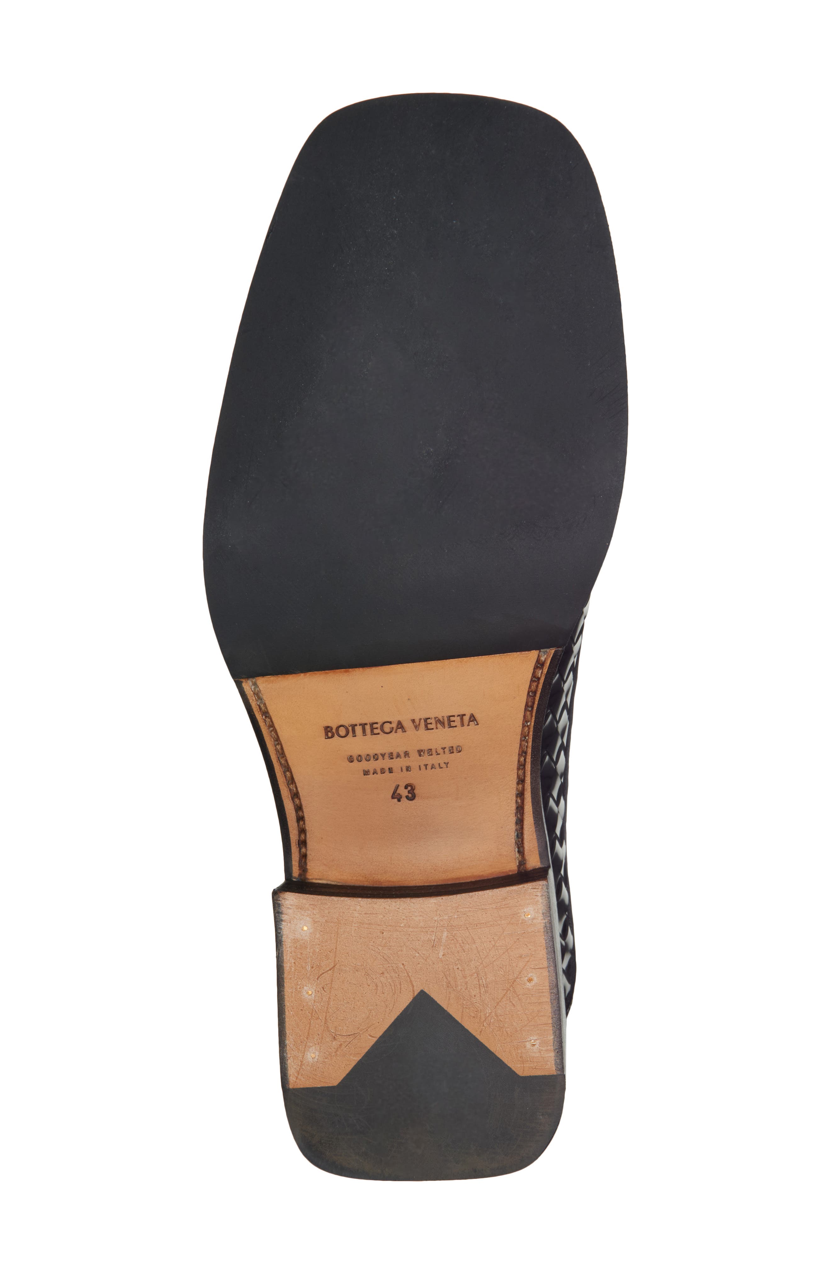 Bottega Veneta Smashed Intrecciato Leather Derby, Alternate, color, Black