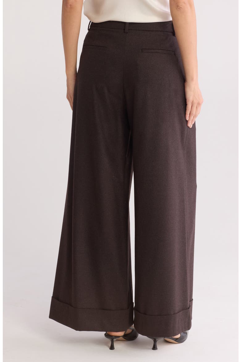 Averyl High Waist Wide Leg Wool Blend Pants, Alternate, color, ESPRESSO