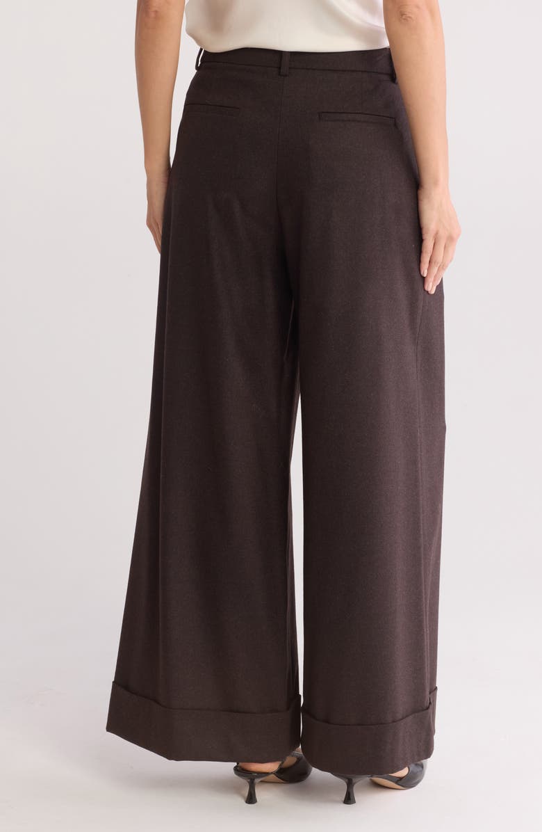 TWP Averyl High Waist Wide Leg Wool Blend Pants, Alternate, color, Espresso
