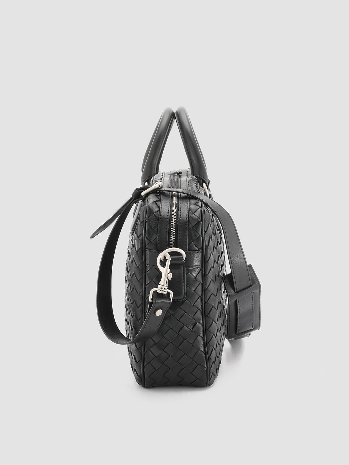 Officine Creative Armor 011 Hand-Woven Shoulder Bag, Alternate, color, Black