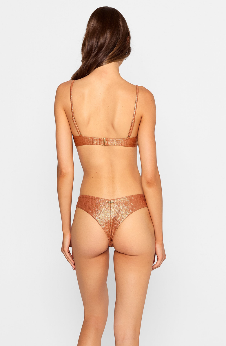 Beach Bunny Swimwear Bethany Tango Bottom, Alternate, color, Gold Diamond