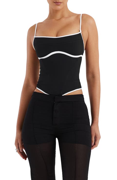 Contrast Trim Corset Top