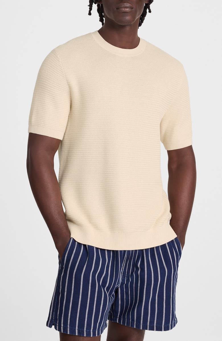 Madewell Zigzag Stitch Sweater Top, Main, color, Parchment