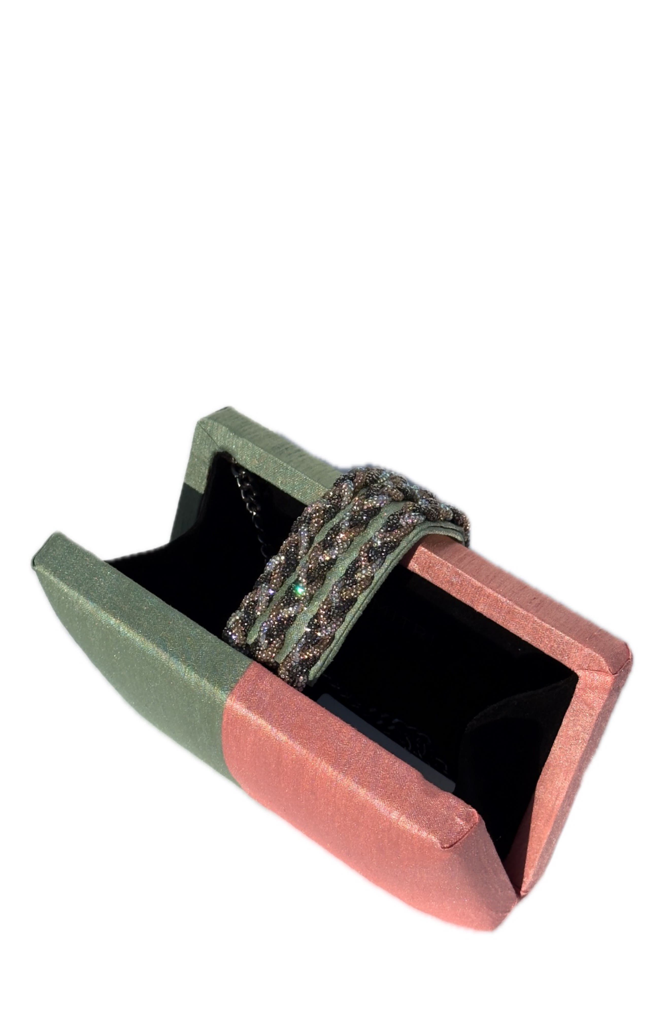 Simitri Braided Fringe Clutch, Alternate, color, Guava