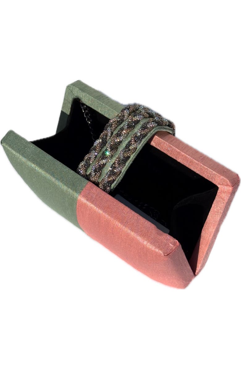 Simitri Braided Fringe Clutch, Alternate, color, Guava