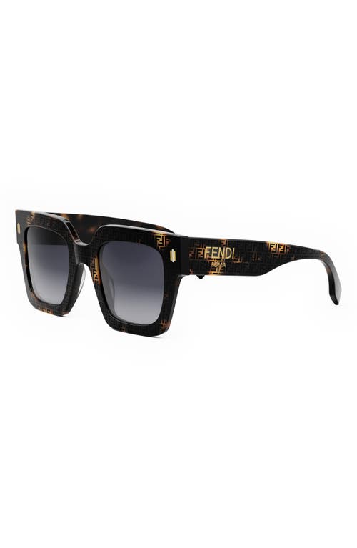 Fendi Fe40101i 55b Havana/serigrafato Sunglasses In Black