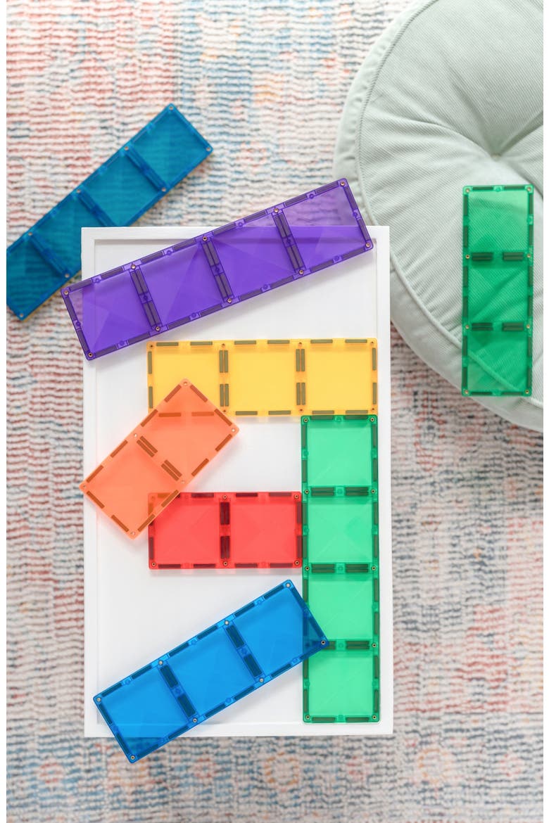 Kids' Rainbow Magnetic Tiles 18-Piece Rectangle Pack, Alternate, color, RAINBOW