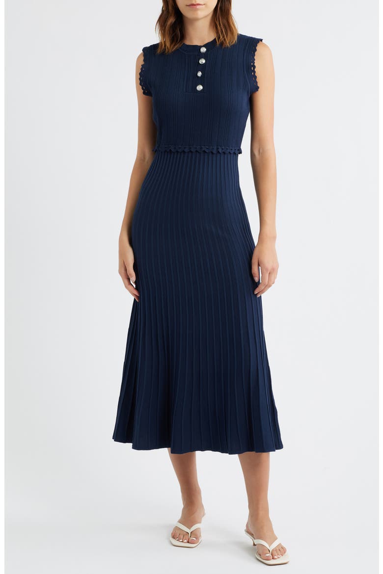 Sleeveless Sweater Dress, Main, color, NAVY