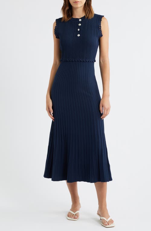 ZOE AND CLAIRE Sleeveless Sweater Dress in Navy 