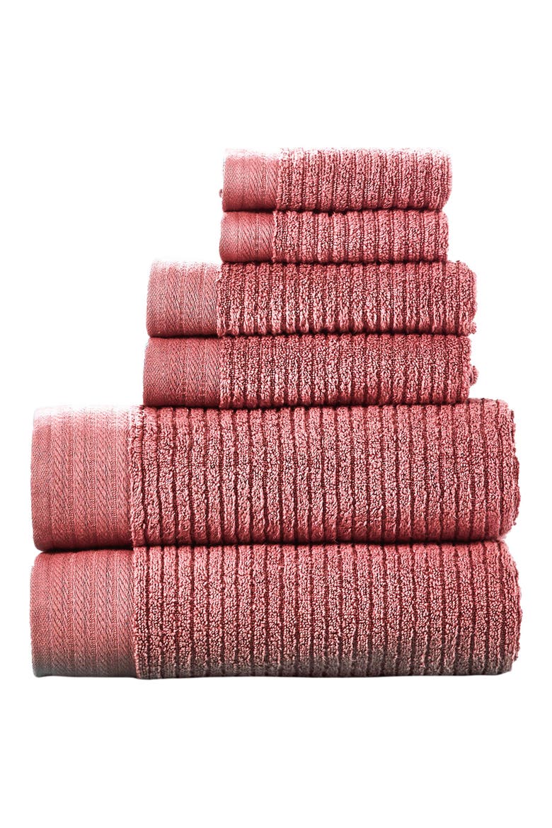 Soft Rib Quick Dry 6-Piece Towel Set, Main, color, DUSTY ROSE