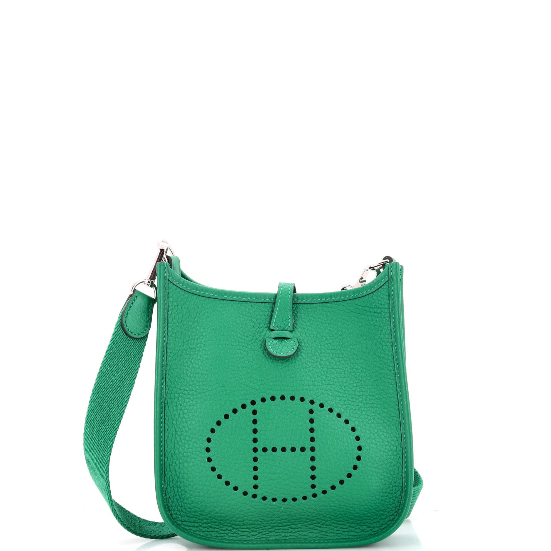 Pre-Owned Hermes Evelyne Bag Gen III Clemence TPM, Main, color, Green