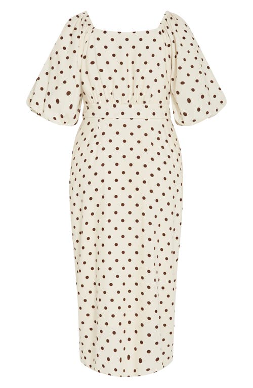 City Chic Claudine Faux Wrap Chiffon Midi Dress In Sweet Spot