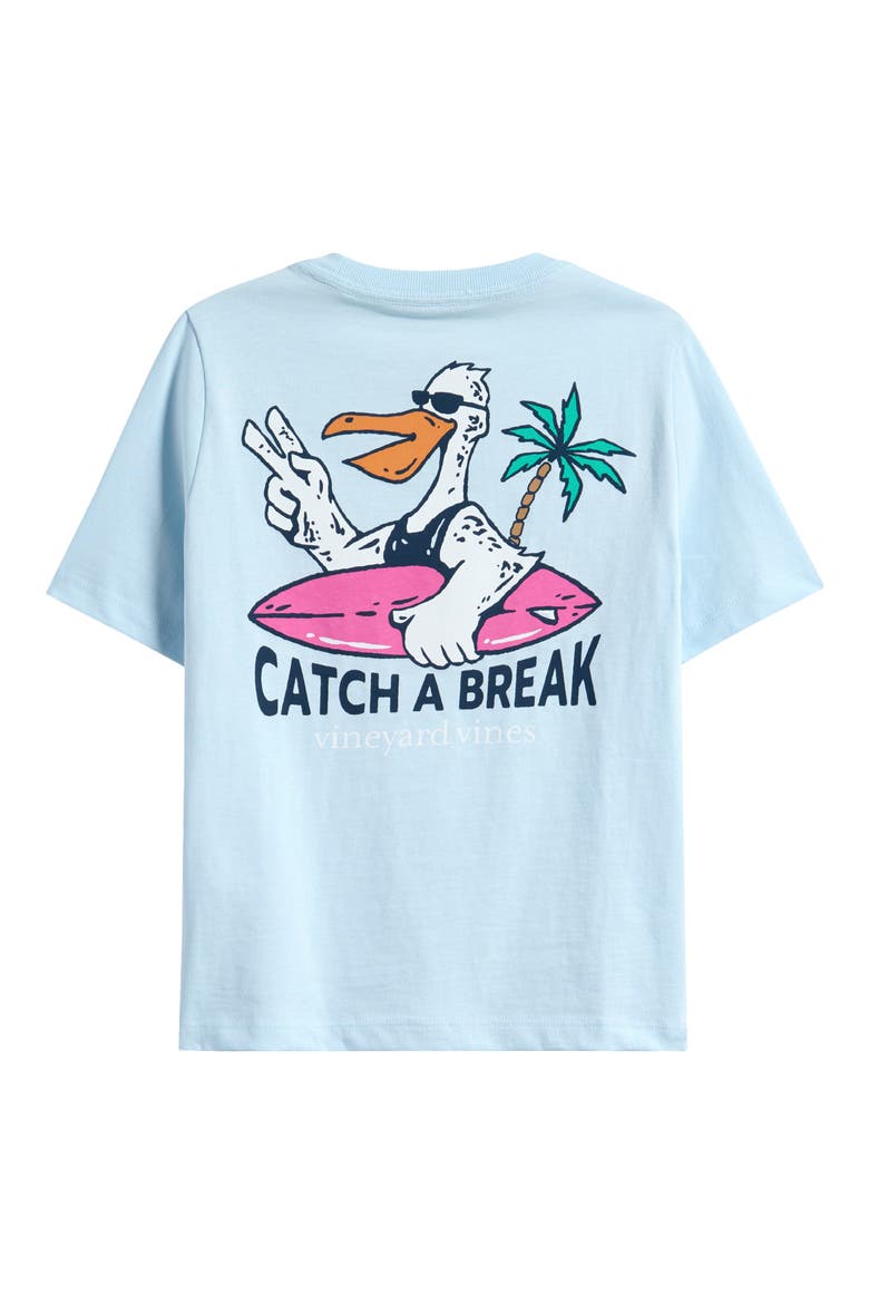 Kids' Catch a Break Cotton Graphic T-Shirt, Alternate, color, PALE SKY