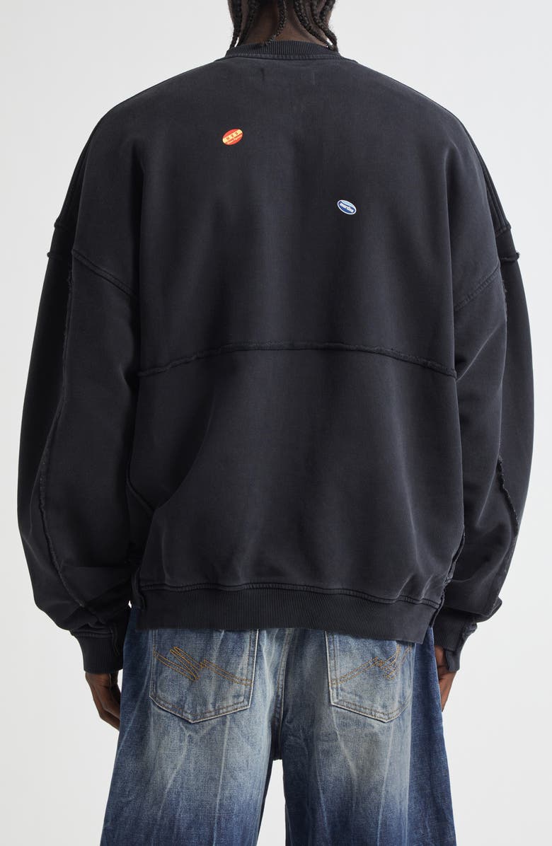 Martine Rose Zip Up Crewneck Graphic Sweatshirt, Alternate, color, 