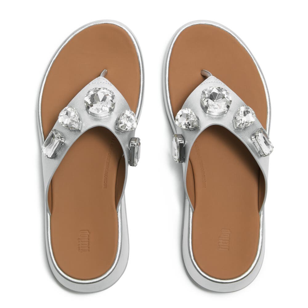 FitFlop F-Mode Ultra Toe Post Sandal, Alternate, color, Silver