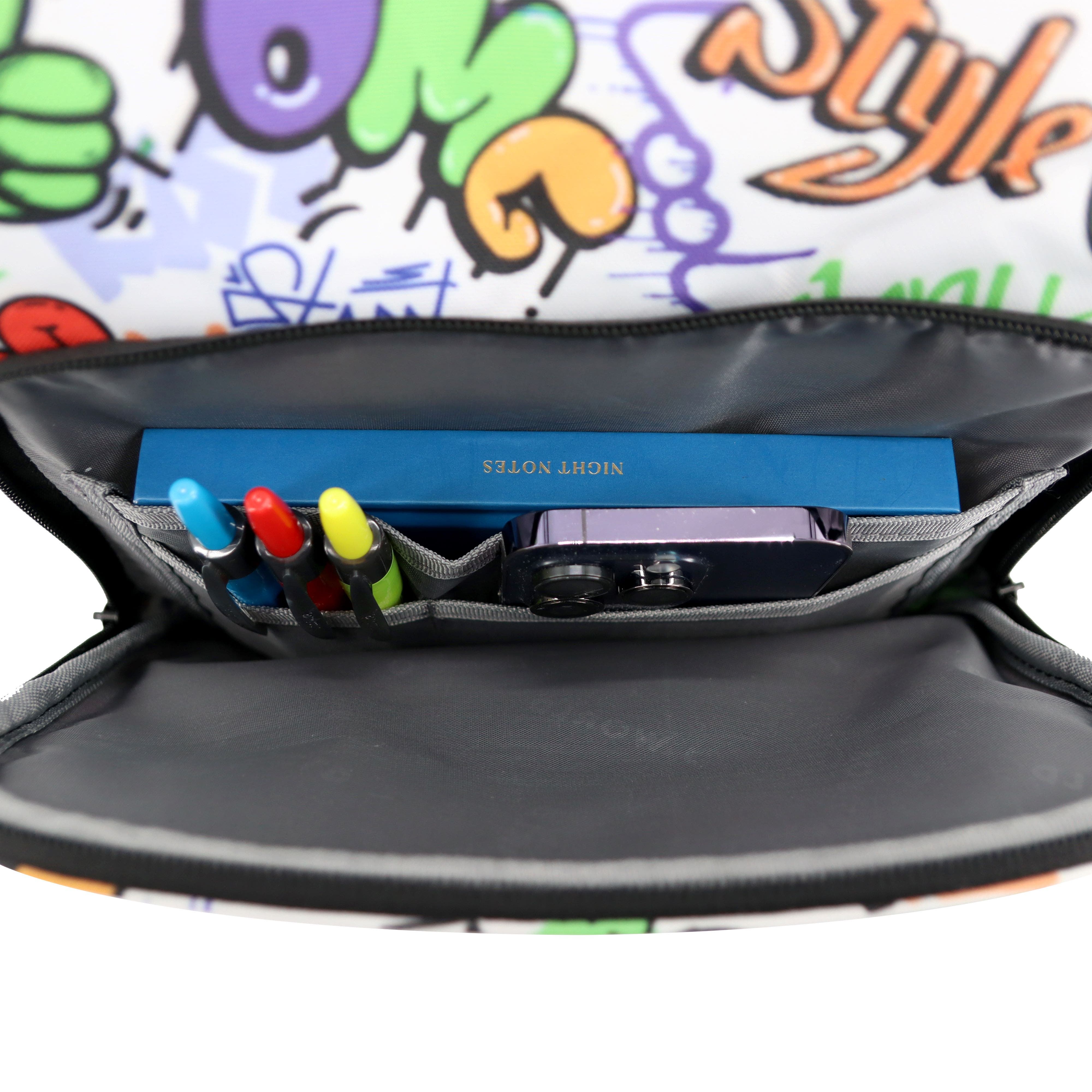 Junior Backpack With Lunch Box For School, Alternate, color, Street art