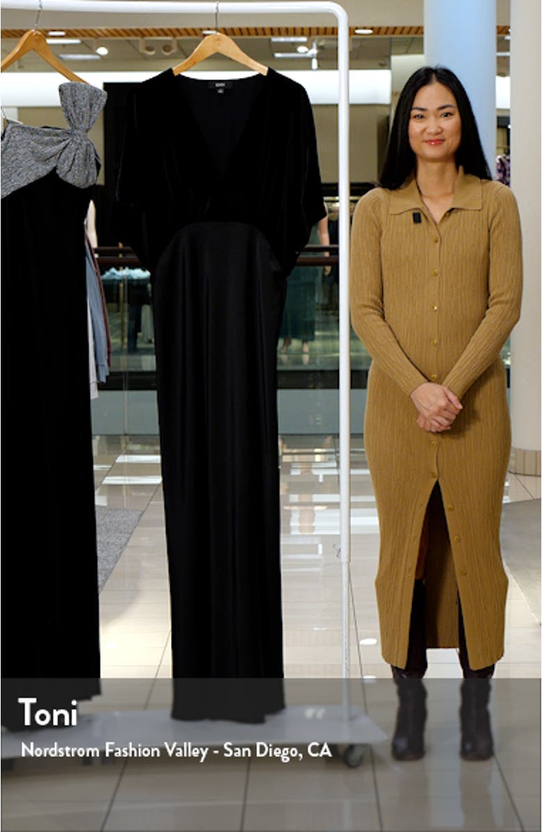 Dolman Sleeve Velvet & Satin Dress, sales video thumbnail