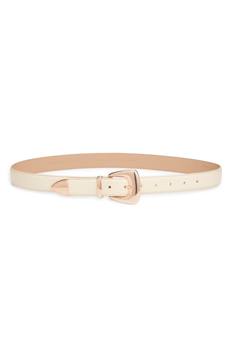 Nordstrom Iris Leather Belt, Main, color, Ivory