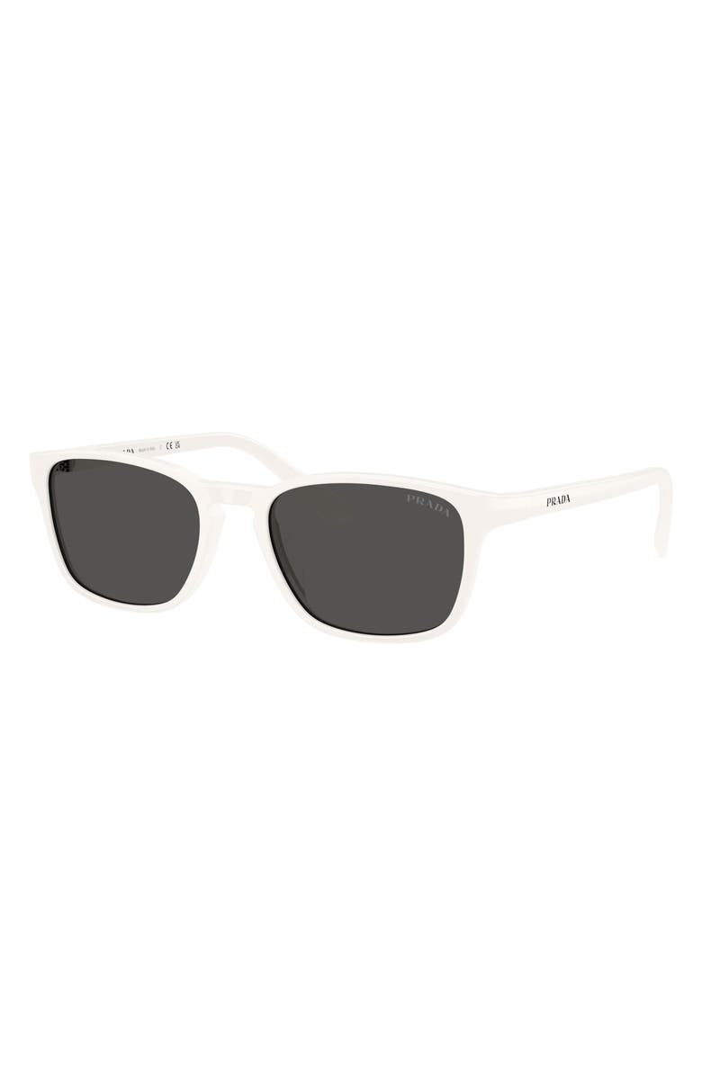 Prada 52mm Pillow Sunglasses, Alternate, color, White / Dark Grey